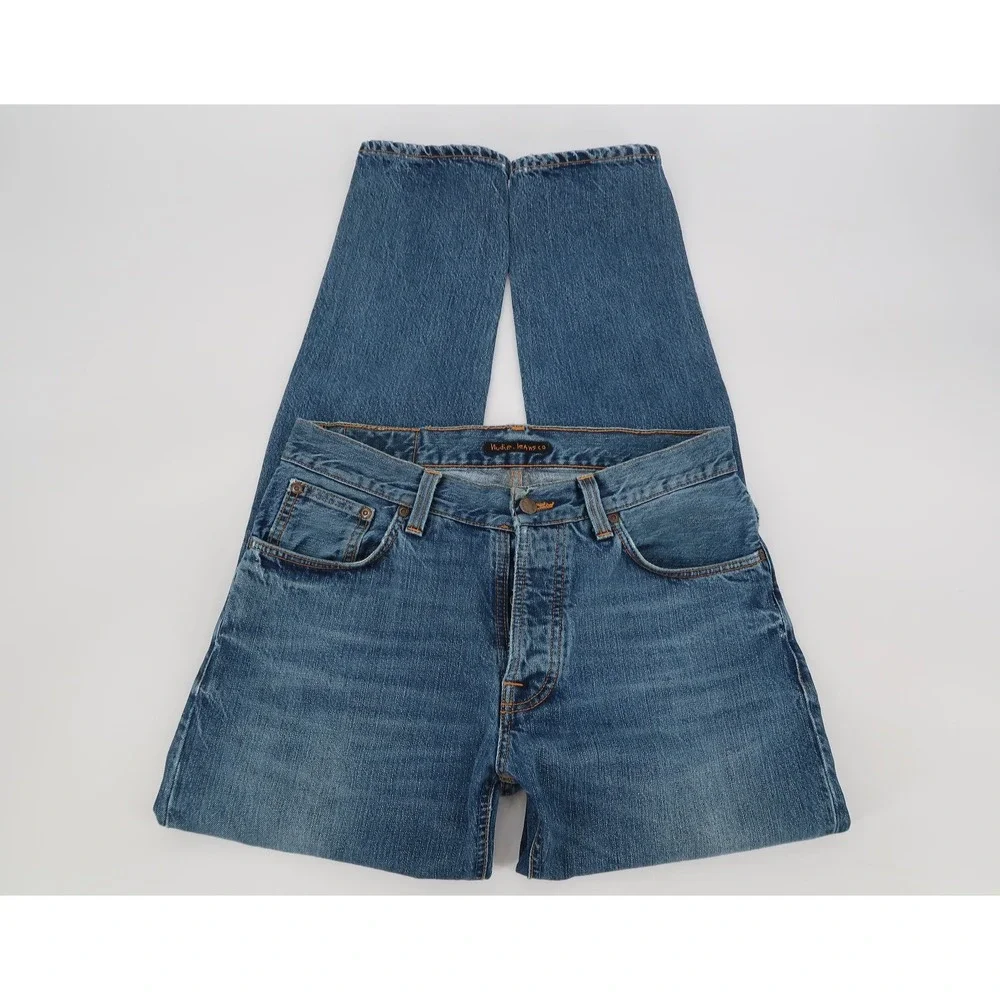 Nudie‎ Jeans Men's Fearless Freddie Shaded Rain Cotton Denim Italy Size 31x32